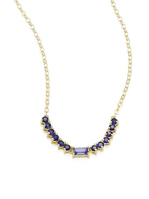 ILA - Noemi Blue Sapphire & 14K Yellow Gold Pendant Necklace