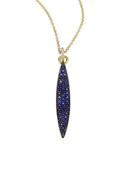 ILA - Odette Blue Sapphire & 14K Yellow Gold Pendant Necklace