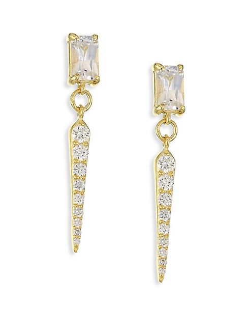 ILA - Ellis Diamond, White Sapphire & 14K Yellow Gold Drop Earrings