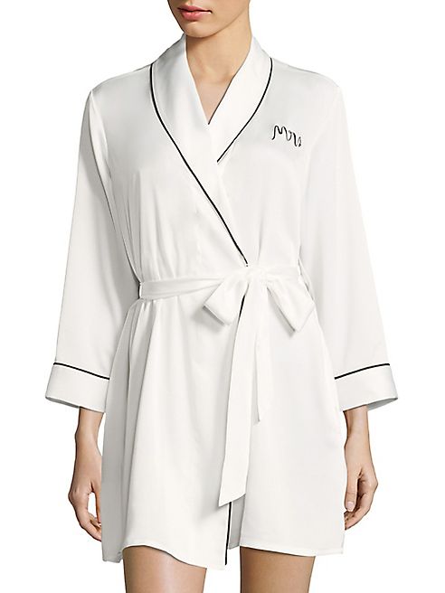 Kate Spade New York - Long Sleeve Embroidered Robe