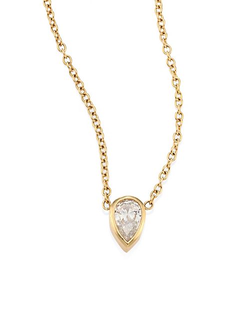 Zoe Chicco - Teardrop Diamond & 14K Yellow Gold Choker