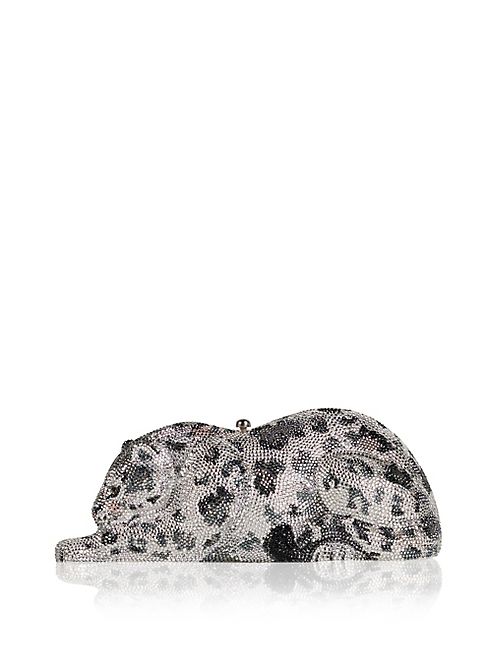 Judith Leiber - Snow Leopard Wildcat Crystal Clutch