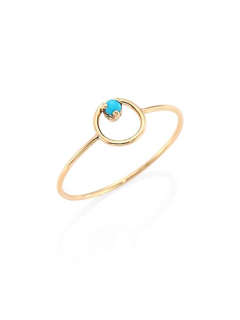 Zoe Chicco - Turquoise & 14K Yellow Gold Circle Ring