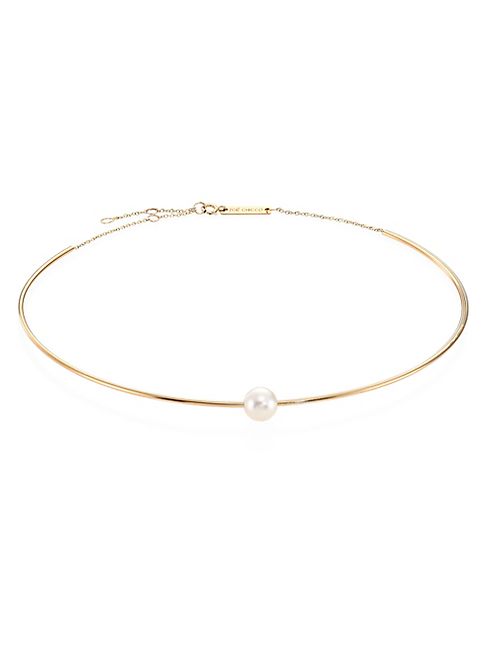 Zoe Chicco - 8MM White Cultured Freshwater Pearl & 14K Yellow Gold Wire Choker