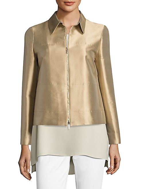 Lafayette 148 New York - Adaya Silk & Cotton Shantung Jacket