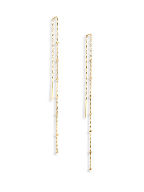 Zoe Chicco - Satellite 14K Yellow Gold Chain Threader Earrings