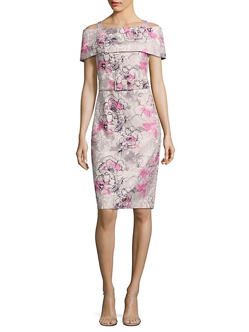 Badgley Mischka - Floral Printed Sheath Dress