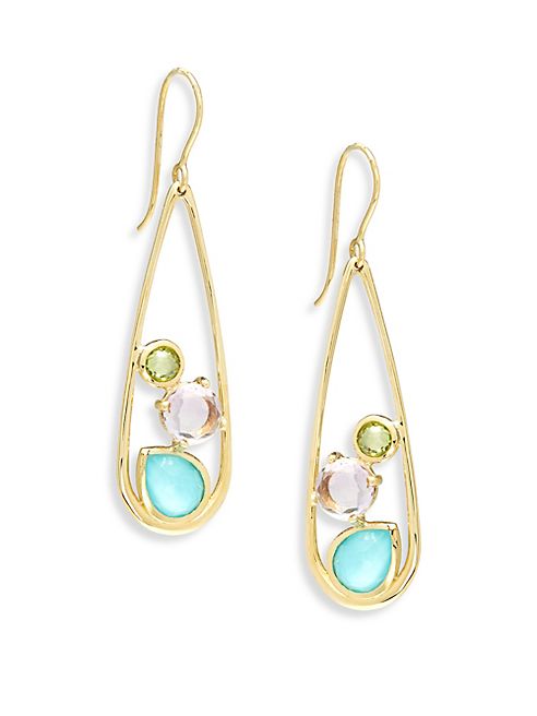 IPPOLITA - 18K Rock Candy Semi-Precious Multi-Stone Medium Frame Earrings