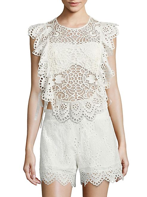 Nightcap Clothing - Ruffled Eyelet Top