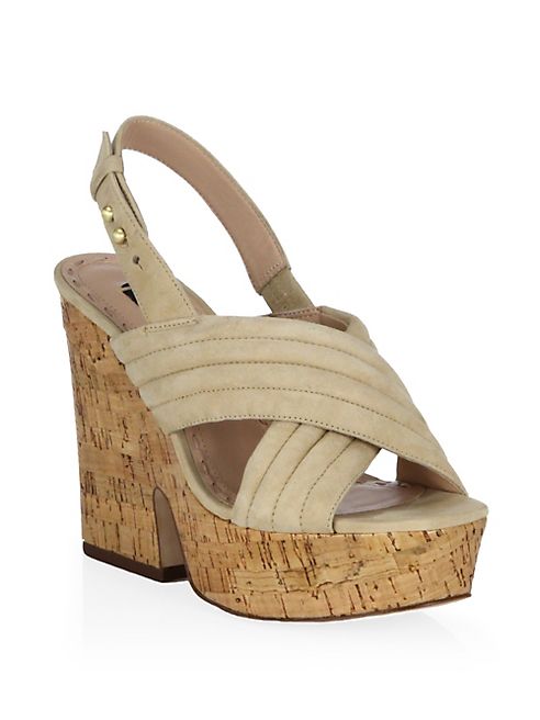 Alice + Olivia - Charlize Chunky Suede Platform Sandals