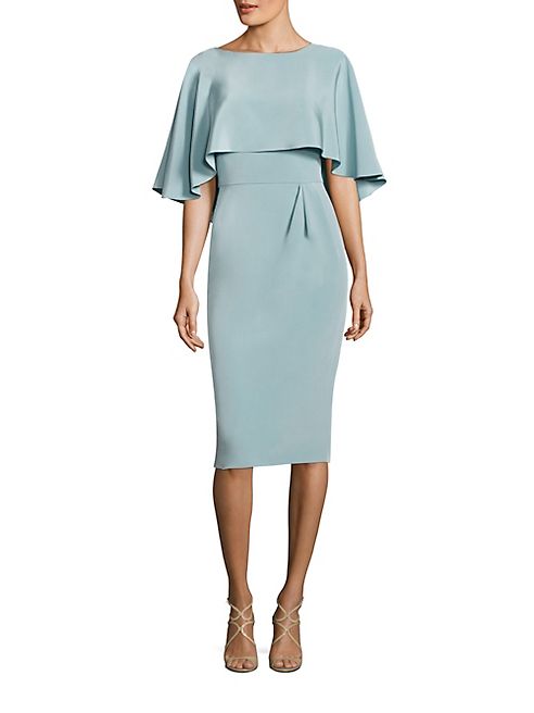 Theia - Cape Popover Silk Blend Dress