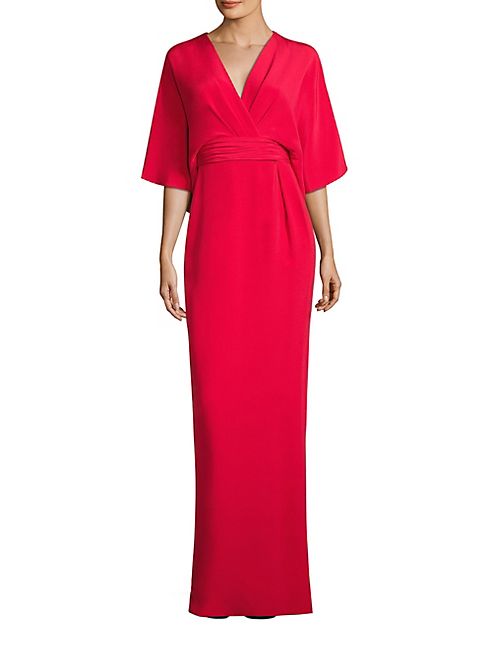 Theia - Solid Silk Blend Kimono Gown