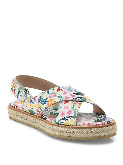 Alice + Olivia - River Floral Nappa Leather Slingback Espadrille Sandals