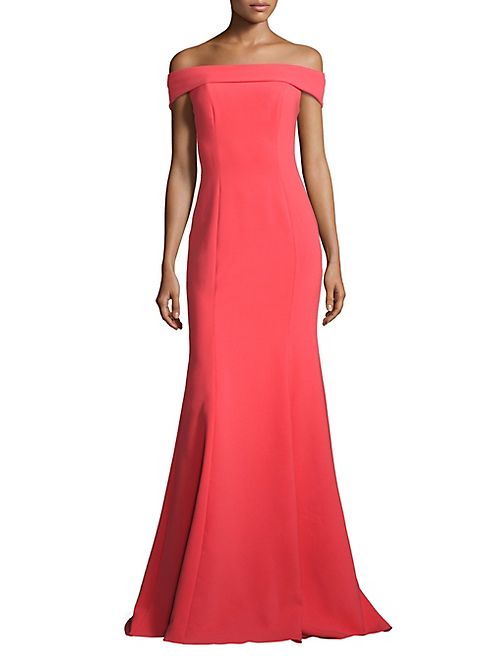 Theia - Off-The-Shoulder Crepe Gown