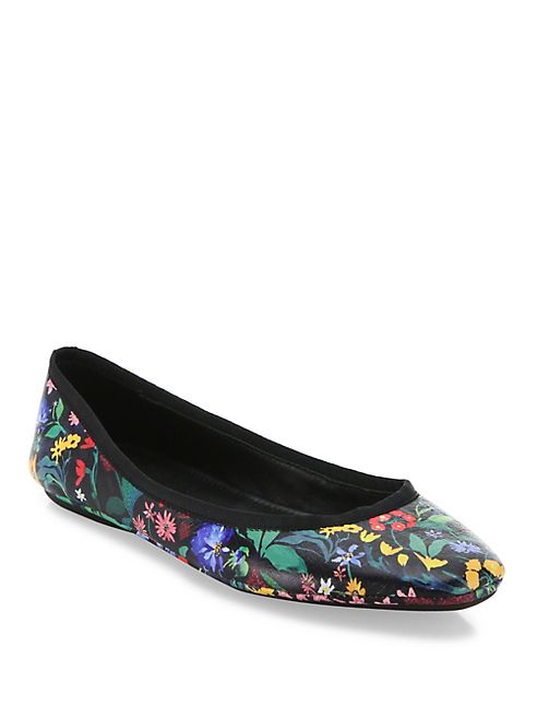 Alice + Olivia - Whitney Leather Floral Flats