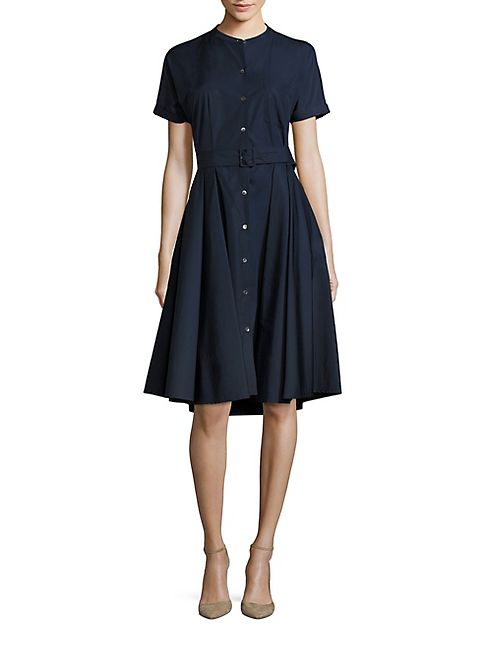 Theory - Avinka Belted Cotton Shirtdress