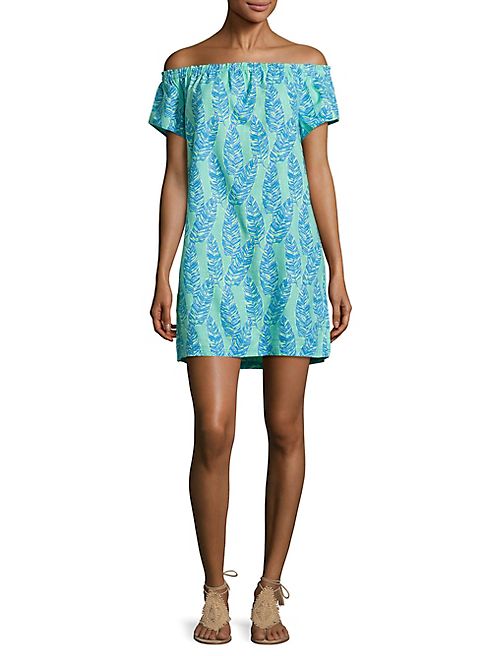 Vineyard Vines - Palm Printed Off-the-Shoulder Dress