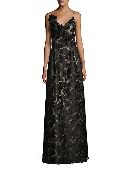 ML Monique Lhuillier - Floral Embroidered Gown