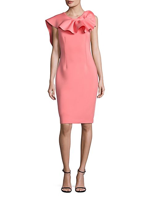 Nero by Jatin Varma - Ruffled Neoprene Sheath Dress