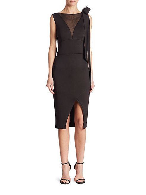 Nero by Jatin Varma - Bow Illusion Sheath Dress