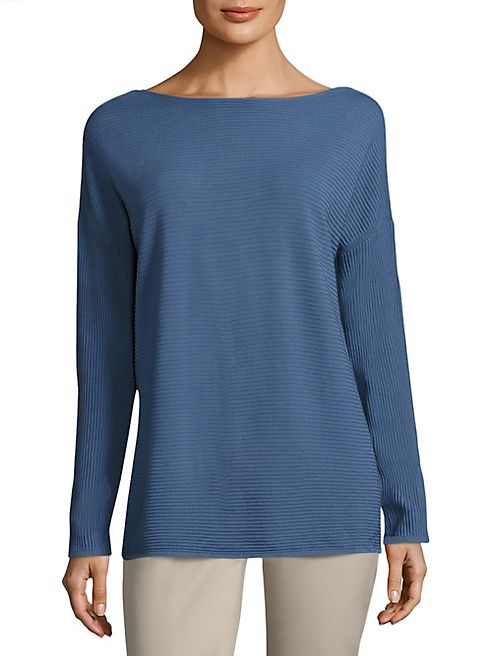 Lafayette 148 New York - Rib-Knit V-Back Sweater