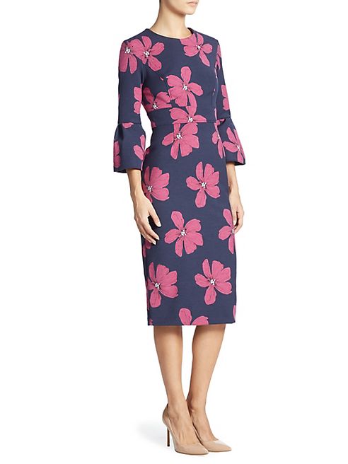 Lela Rose - Floral Jacquard Dress