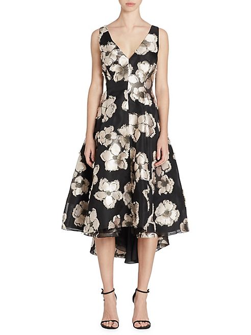 Lela Rose - Metallic Floral Dress