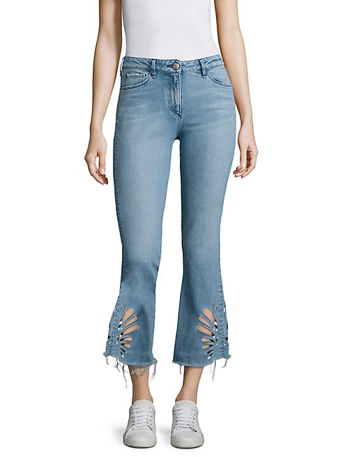 3x1 - Freja Cutout Cropped Flared Jeans