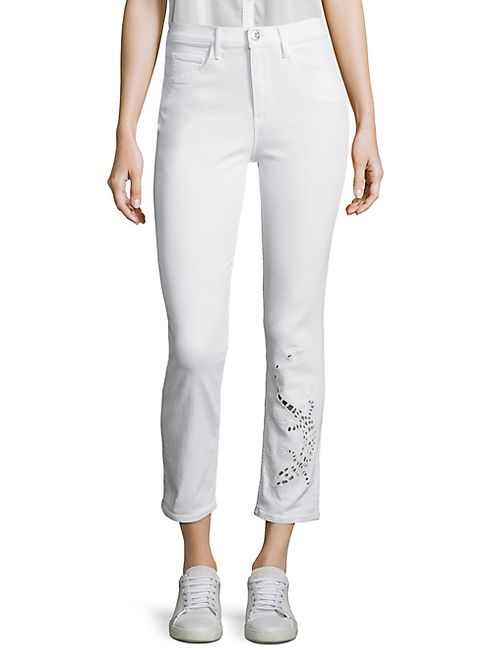 3x1 - Sally Salamander Cutout Cropped Straight-Leg Jeans