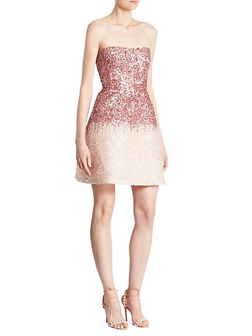 Monique Lhuillier - Strapless Mini Dress