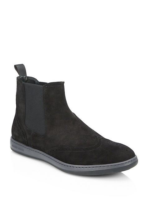 Giorgio Armani - Suede Wingtip Chelsea Boots