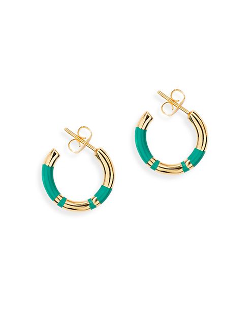 Aurélie Bidermann - Positano Striped Hoop Earrings/1