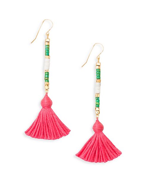 Aurélie Bidermann - Green Jasper Beaded Tassel Drop Earrings