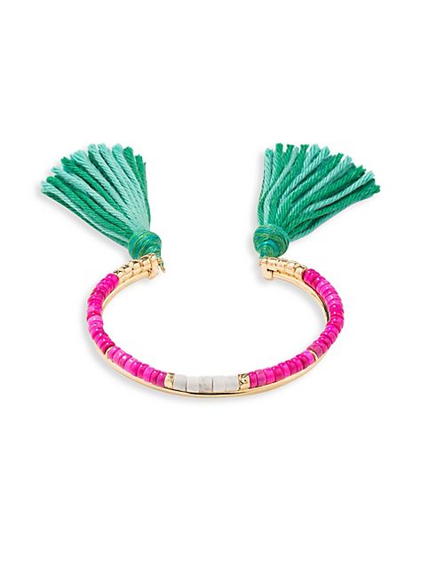 Aurélie Bidermann - Howlite Beaded Tassel Bracelet