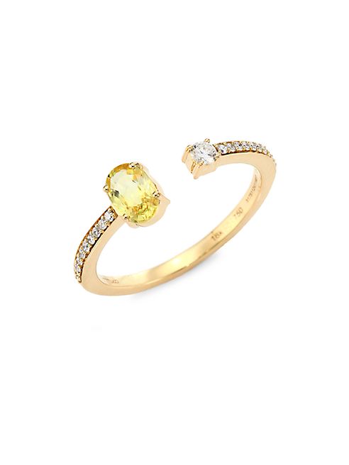 Hueb - Spectrum Diamond, Yellow Sapphire & 18K Yellow Gold Open Ring