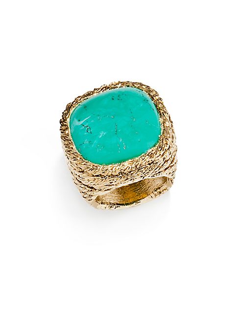 Aurélie Bidermann - Miki Turquoise Cocktail Ring