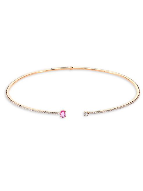 Hueb - Spectrum Diamond, Pink Sapphire & 18K Yellow Gold Choker