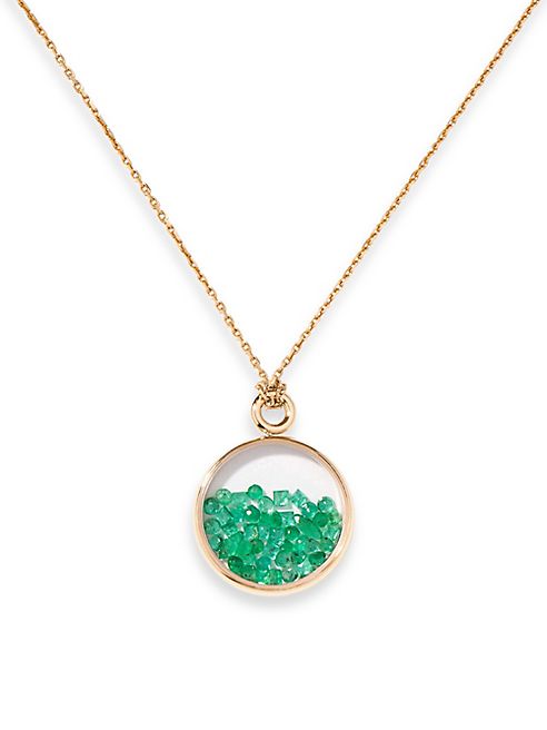 Aurélie Bidermann - Baby Chivor Emerald & 18K Yellow Gold Medallion