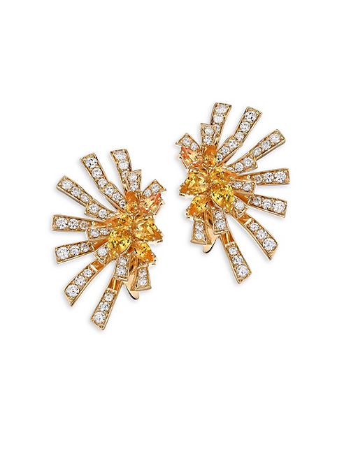 Hueb - Mirage Diamond & Yellow Sapphire Stud & Ear Jacket Set