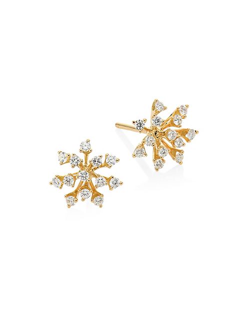 Hueb - Modern Diamond & 18K Yellow Gold Stud Earrings