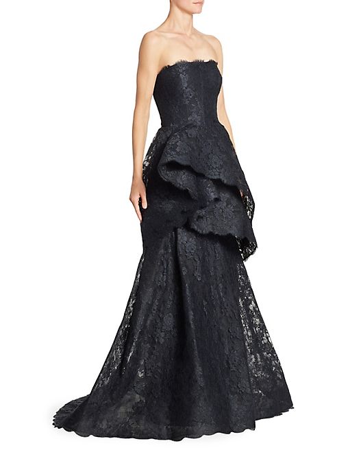 Monique Lhuillier - Lace Trumpet Gown