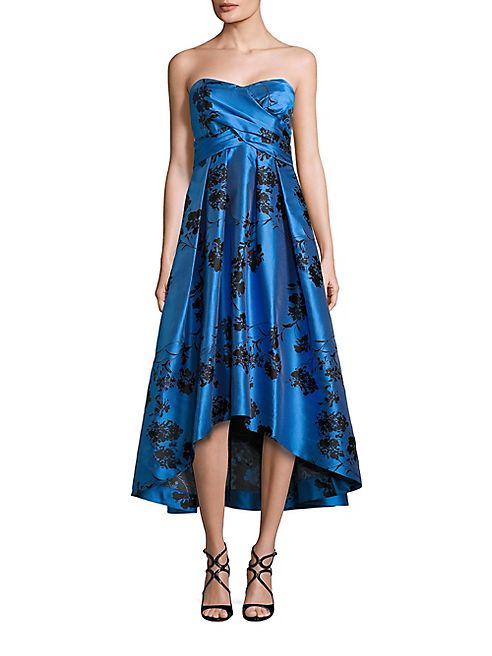 Shoshanna - MIDNIGHT Strapless Floral Printed Dress