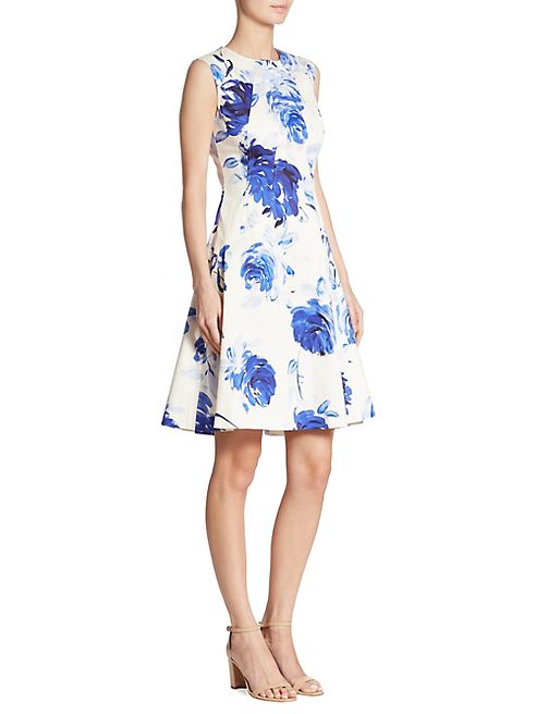 Lela Rose - Sophia Watercolor Dropwaist Dress