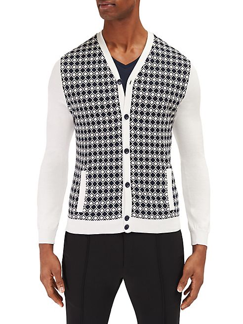 EFM-Engineered for Motion - Mariner Diamond-Print Cardigan