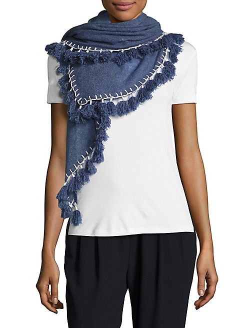 White + Warren - Tassel Triangle Cashmere Scarf