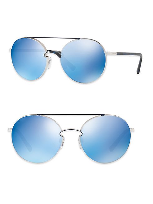 Valentino - Rockloop 55MM Mirrored Round Sunglasses