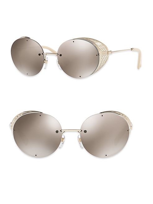 Valentino - Glamtech 52MM Mirrored Round Sunglasses