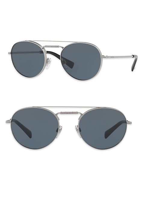 Valentino - Glamtech 51MM Round Aviator Sunglasses