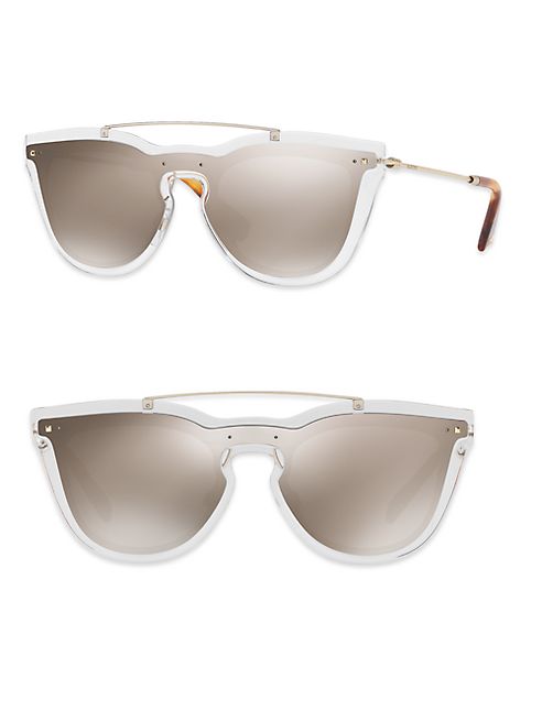 Valentino - Glamgloss Mirrored Shield Sunglasses