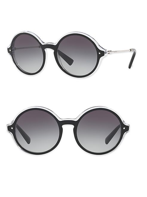 Valentino - Rockstud 53MM Round Sunglasses